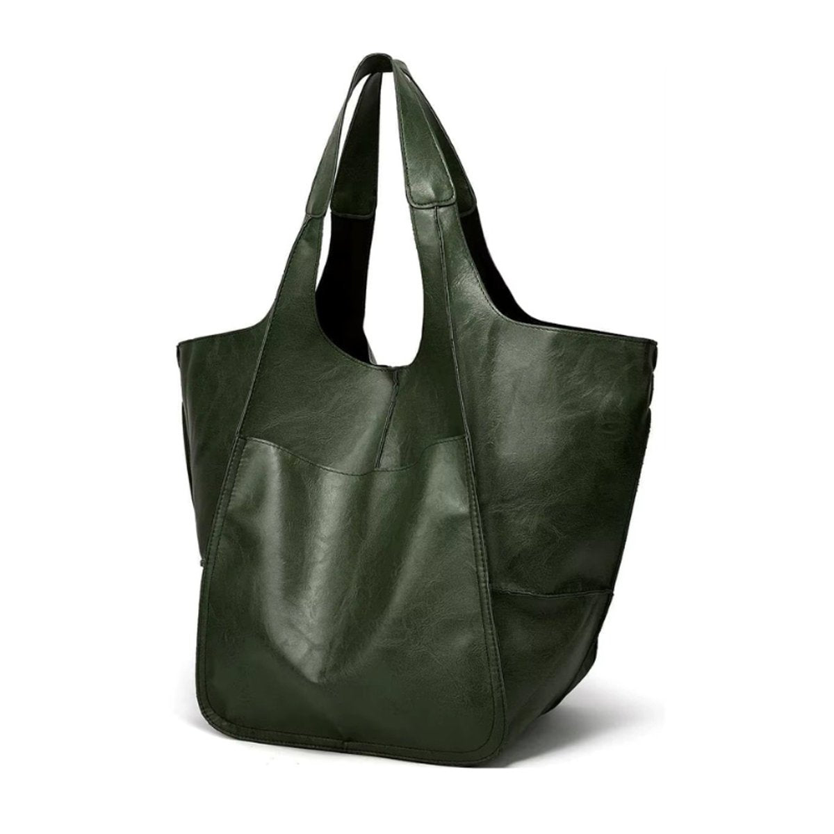 Women's Oversized Vegan Leather Magnetic-Closure Tote Bag