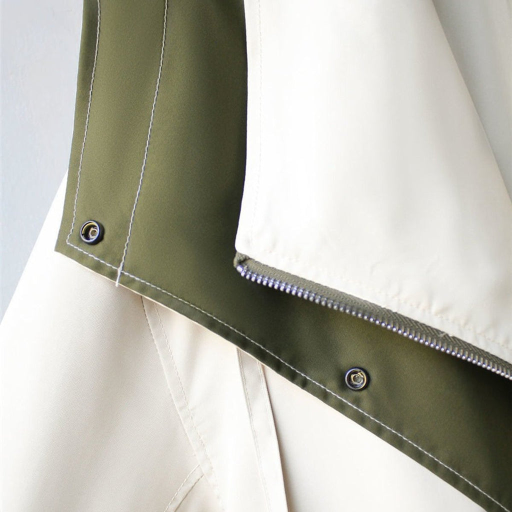 Women's Oversized Waterproof Snap-Front Trench Coat