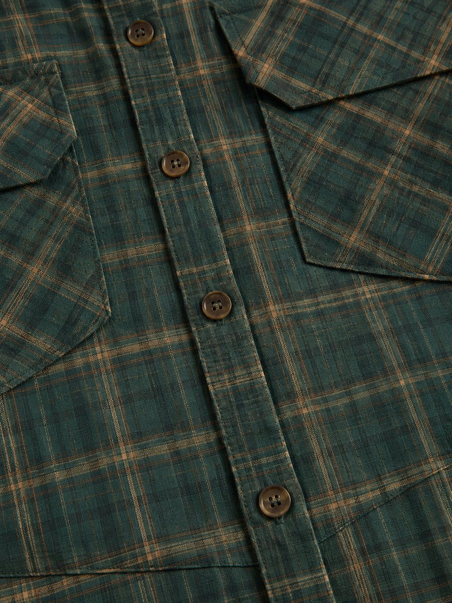 Women's Plaid Flannel Maxi Shirt Formal Dresses Long Sleeve