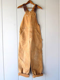 Women's Relaxed-Fit Adjustable-Strap Cotton Bib Overall - Camel