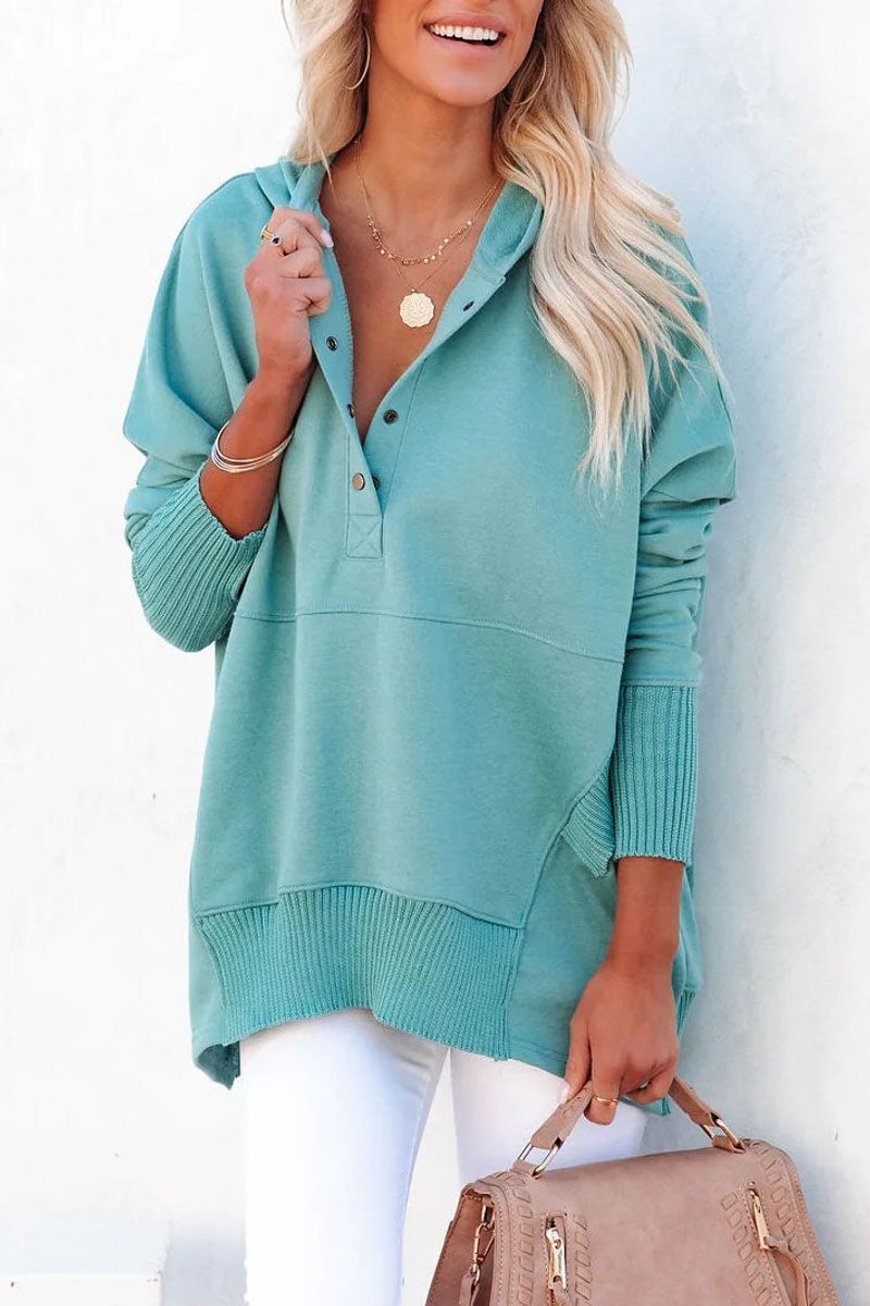 Women's Relaxed-Fit Hooded Long-Sleeve Polyester Tunic Sweatshirt