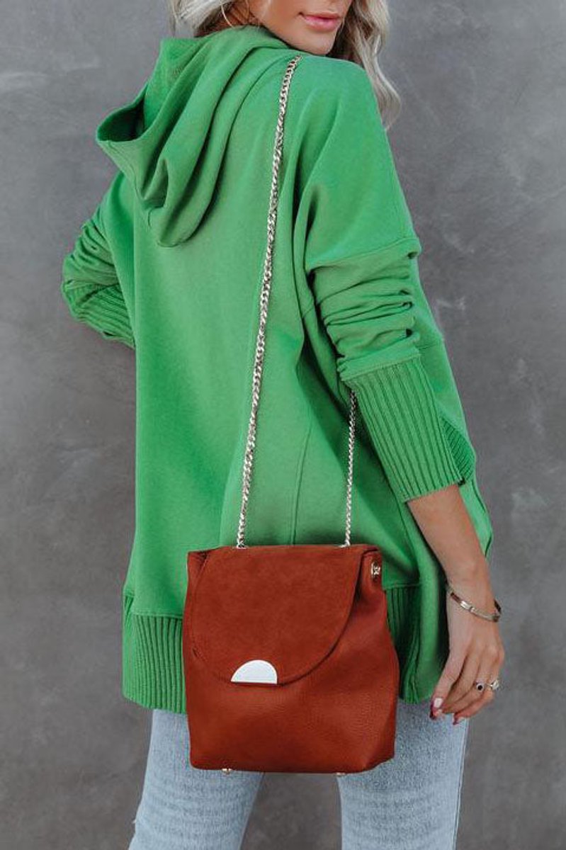 Women's Relaxed-Fit Hooded Long-Sleeve Polyester Tunic Sweatshirt