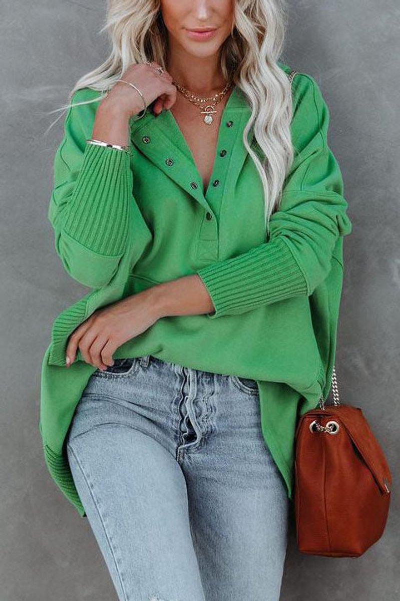 Women's Relaxed-Fit Hooded Long-Sleeve Polyester Tunic Sweatshirt