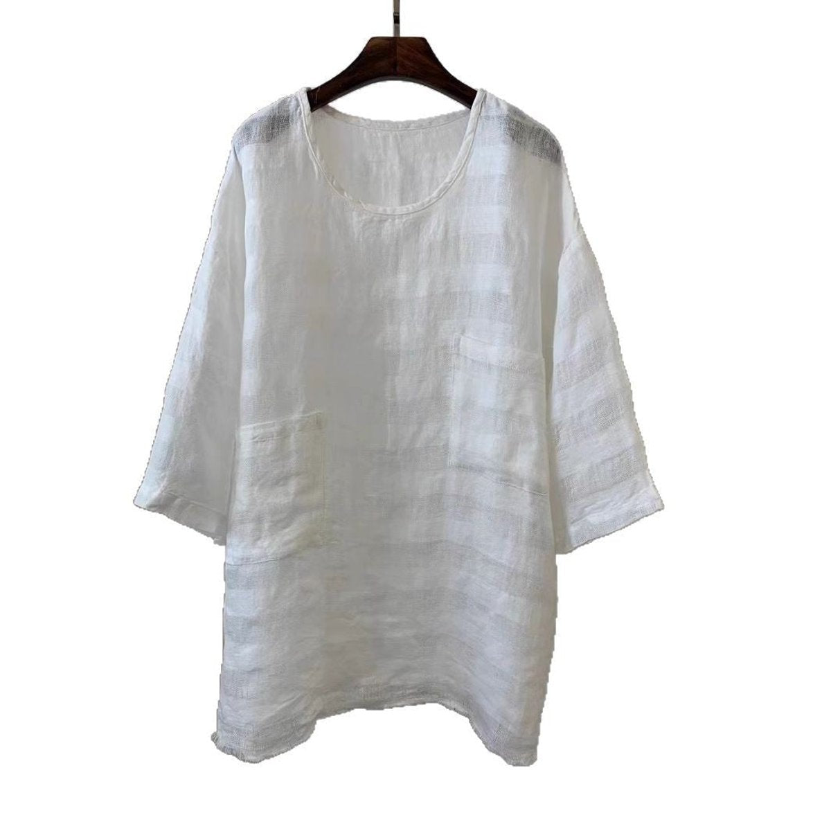 Women's Relaxed-Fit Linen Patch-Pocket Tunic