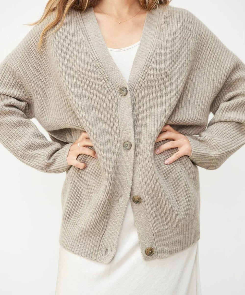Women's Relaxed-Fit V-Neck Button-Front Cashmere Cardigan