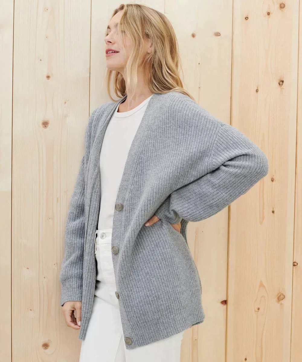 Women's Relaxed-Fit V-Neck Button-Front Cashmere Cardigan
