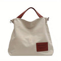 Women's Spacious Adjustable-Strap Canvas Tote Bag - Cream White