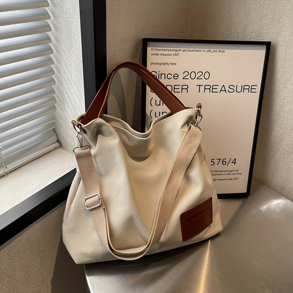 Women's Spacious Adjustable-Strap Canvas Tote Bag