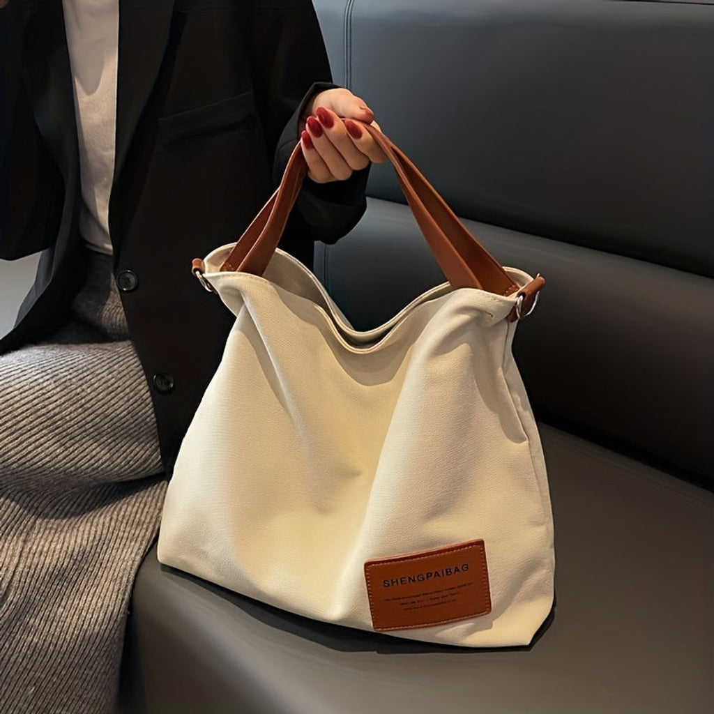Women's Spacious Adjustable-Strap Canvas Tote Bag