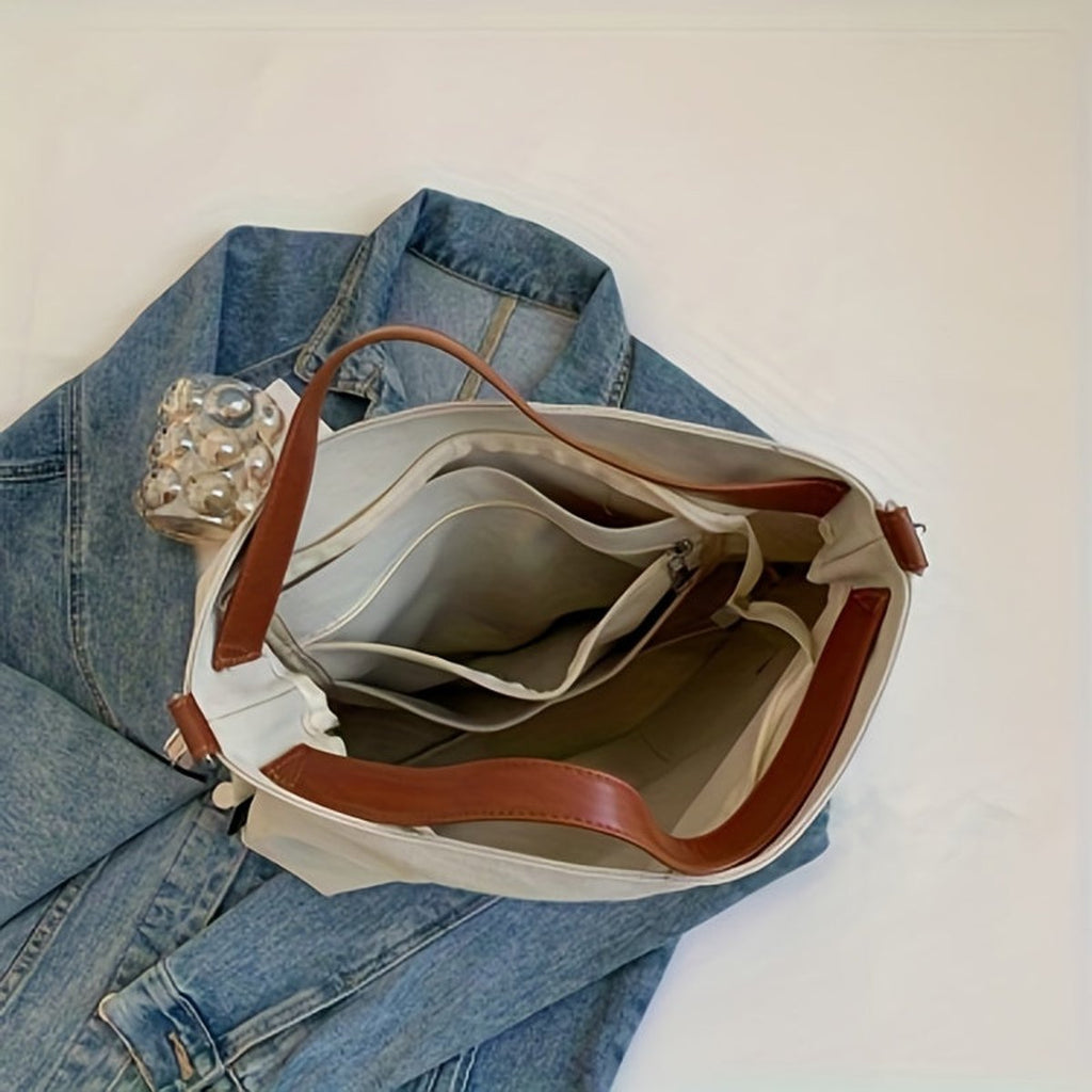 Women's Spacious Adjustable-Strap Canvas Tote Bag