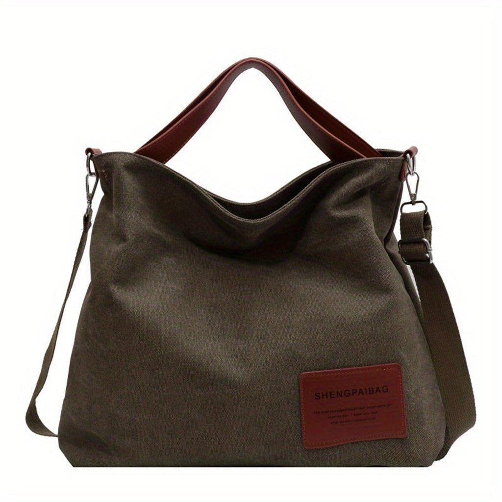Women's Spacious Adjustable-Strap Canvas Tote Bag