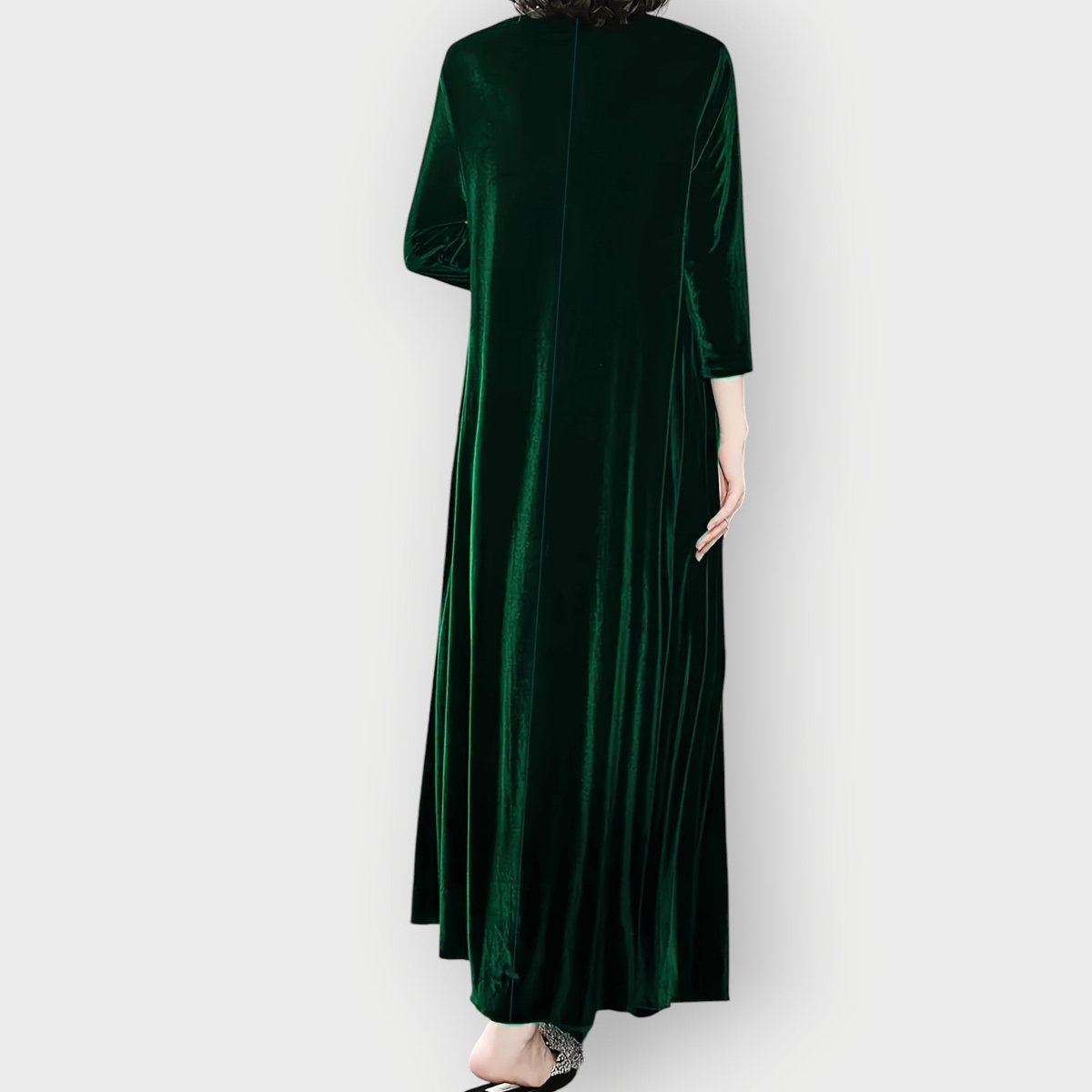 Women's Velvet Long-Sleeve Flowing Maxi Formal Dresses
