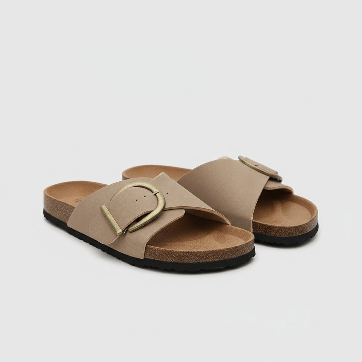 Women's Wide-Strap Buckle Slip-On Comfortable Sandals