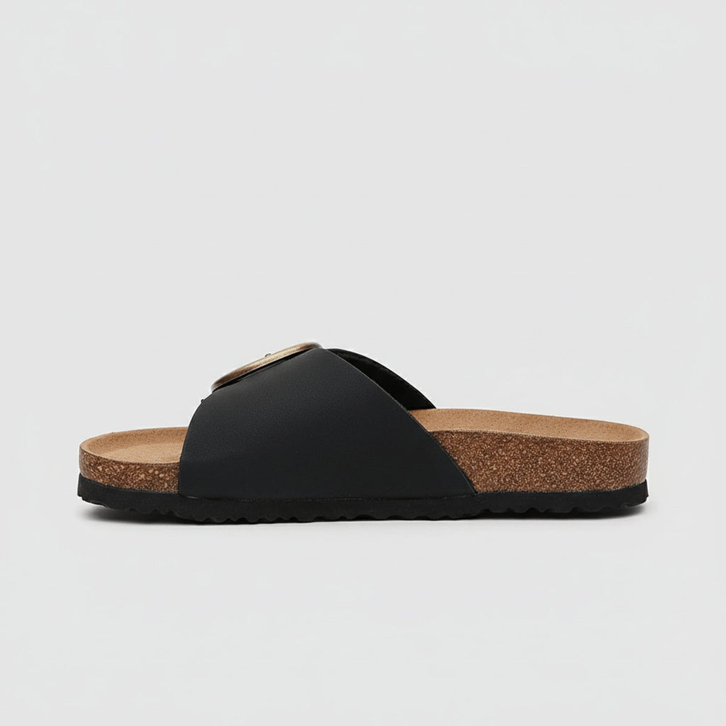 Women's Wide-Strap Buckle Slip-On Comfortable Sandals