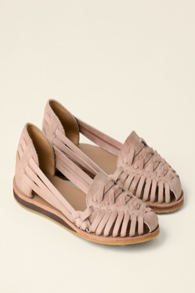 Women's Woven Leather Huarache Comfortable Sandals - Pink